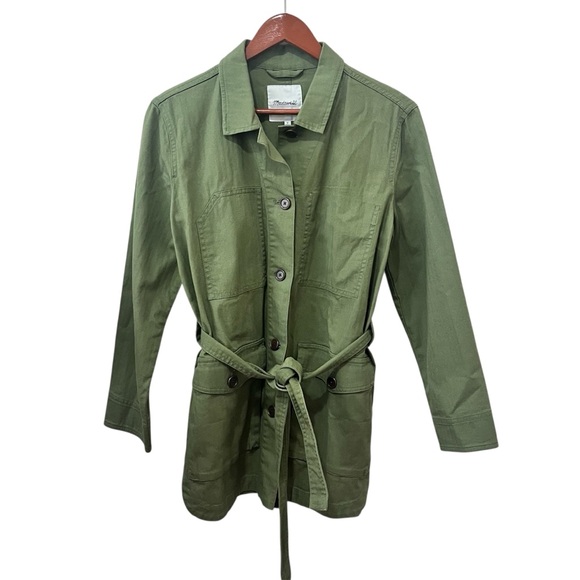 Madewell Tie-Waist Military Jacket Olive Green Gorpcore Hiking Outdoor Small - Picture 5 of 11